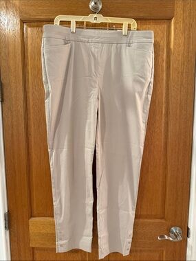 Chico's Light Taupe Straight-Leg Pull-On Pants Size 16T